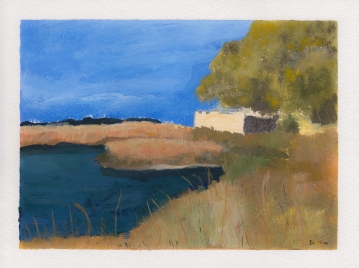Fort Frederica, 5x7. Gouache on watercolor block. $95
